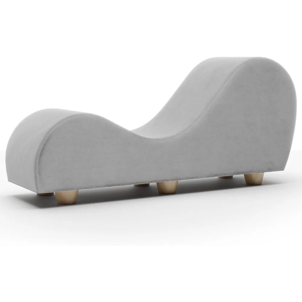 

Chaise Lounge Chair for Stretching and Relaxation, Hevea Wood Feet