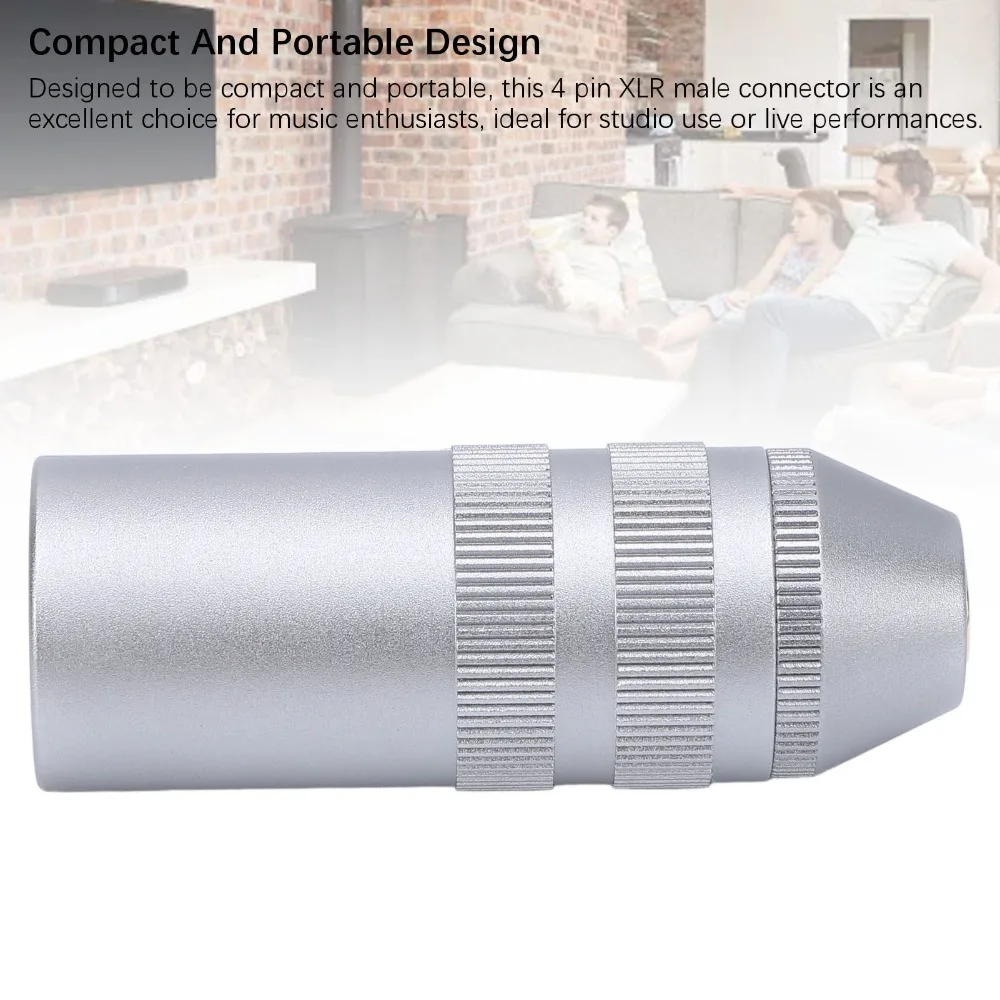 

Metal 4 Pin XLR Male Connector Plug and Play Sound Transmission Balanced Audio Adapter XLR Male to 3.5mm Balanced Female