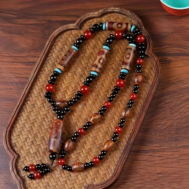 

Мужское и женское тибетское ожерелье-четки с агатом Sky Eye — аксессуары