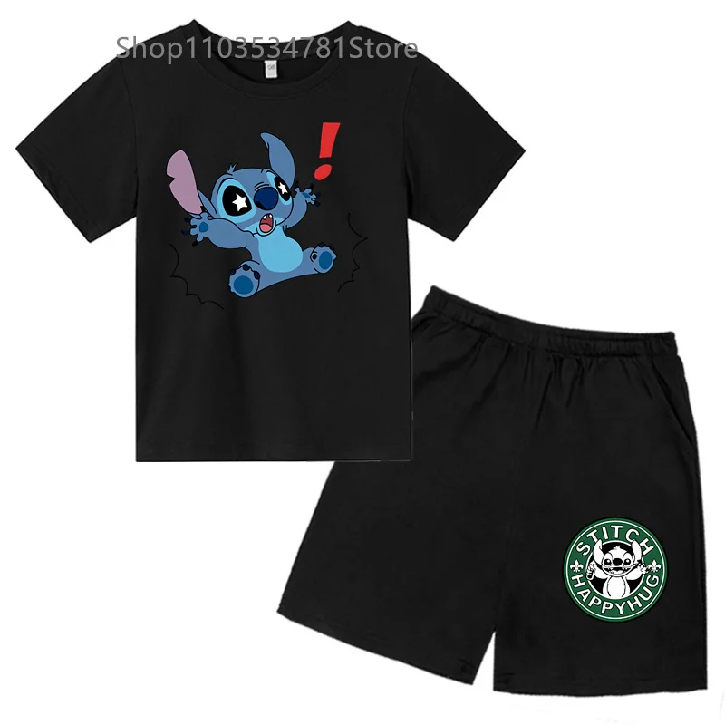 Fashion  Children's Baby Two-piece T-shirt Set Boy Round Neck Casual Short Sleeve Girl Short Sleeve Shorts