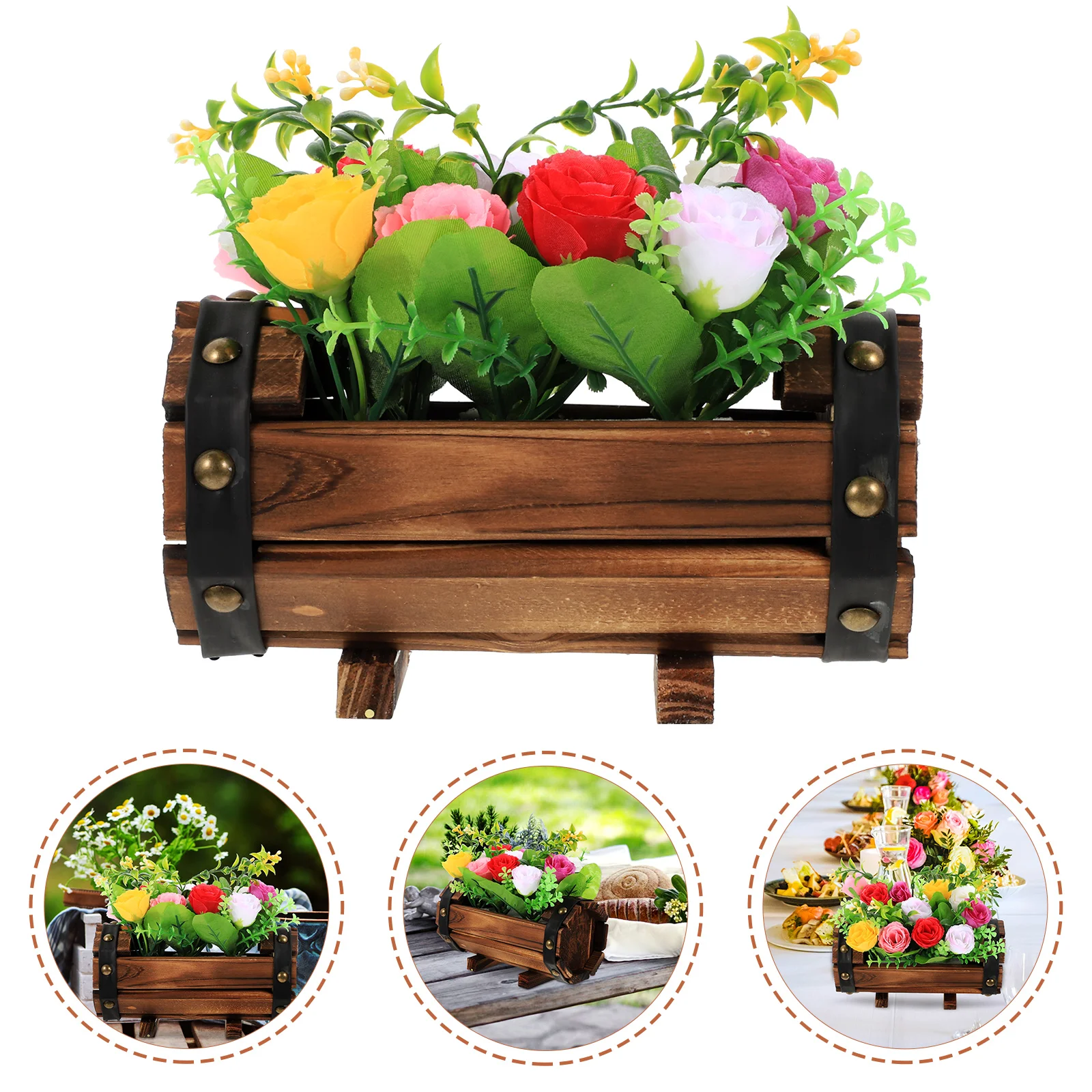 

Artificial Decoration Fake Potted Plant Wedding Wood Banquet Decorative Bonsai For Home Party Gardensimulated In Wood Pot