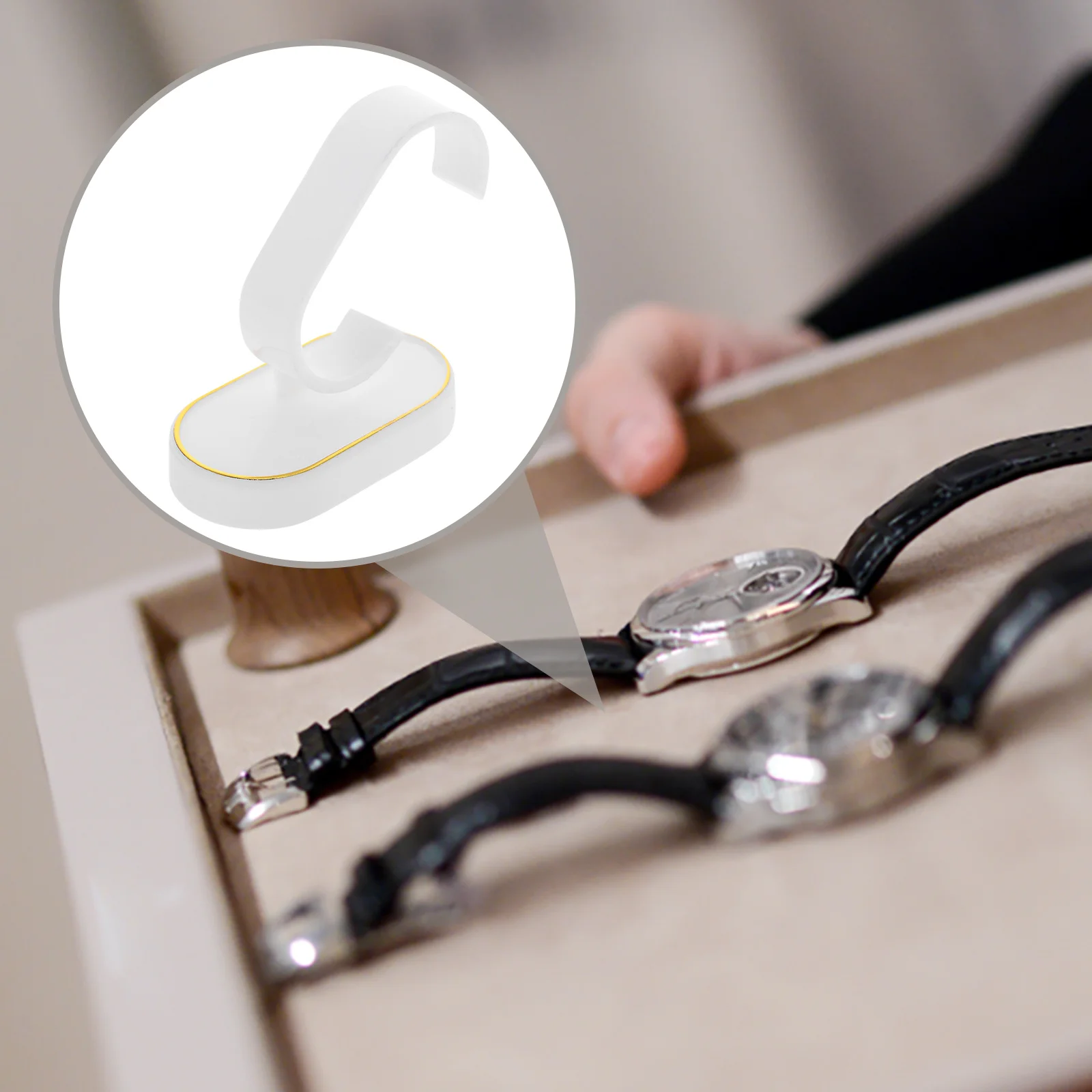 

20 шт., пластиковая подставка для часов, подставка для часов, держатель для ювелирных изделий, устойчивый к царапинам, прочный органайзер для часов, браслетов, дисплея