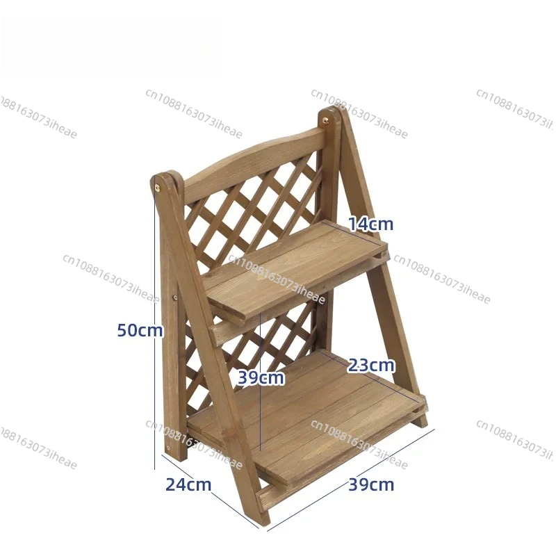 Office desktop flower stand Small plant corner shelf Solid wood succulent flower Bay window rack Window sill ornament