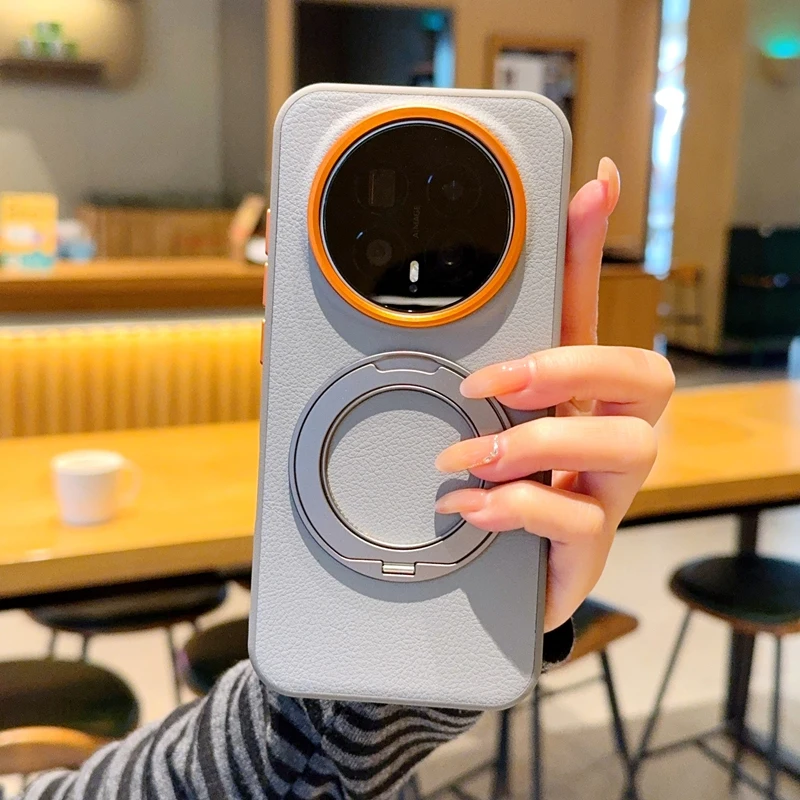 

Для Honor Magic8 магнитный кронштейн нейлоновая тканая матовая кожа, приятный для кожи задний чехол, вращающийся чехол Fundas Para Honor Magic8 Pro