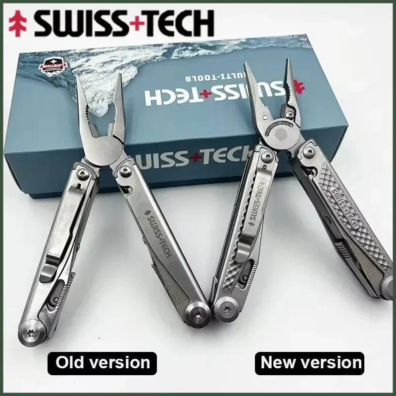 SWISS TECH 18 in 1 Folding Multitool Pliers Multi-functional Combination Tool Pliers Folding Scissors EDC Outdoor Equipment