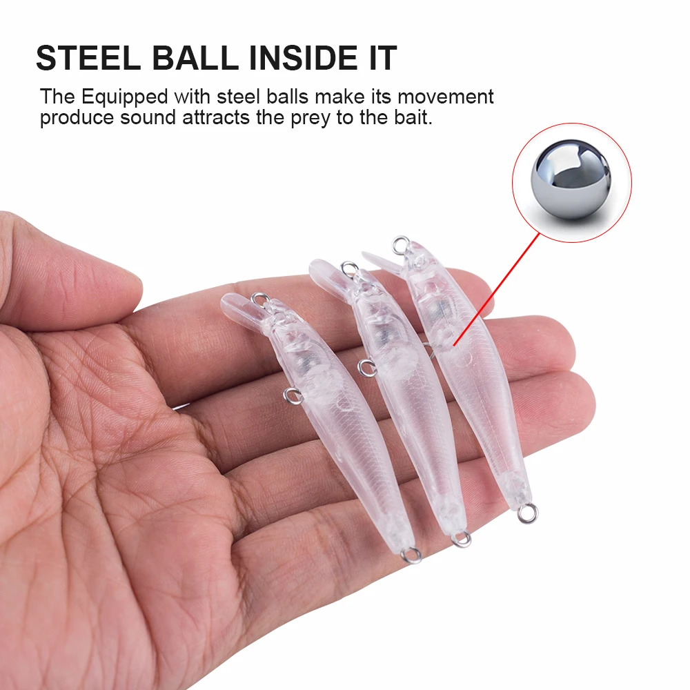 Hanlin-Mini Minnow غير مطلي الصيد الاصطناعي السحر ، المتذبذب الثابت ، الطعم العائمة ، الفراغات الصغيرة معالجة ، لتقوم بها بنفسك ، 6 سنتيمتر ، 3g ، 10 قطعة ، 20 قطعة #4