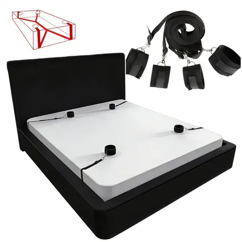 Bed Bondage Restraint Set Adjustable Wrist Ankle Cuffs Comfortable Couples Handcuffs Adult sexx SM Game Lover Intimate Play Kit