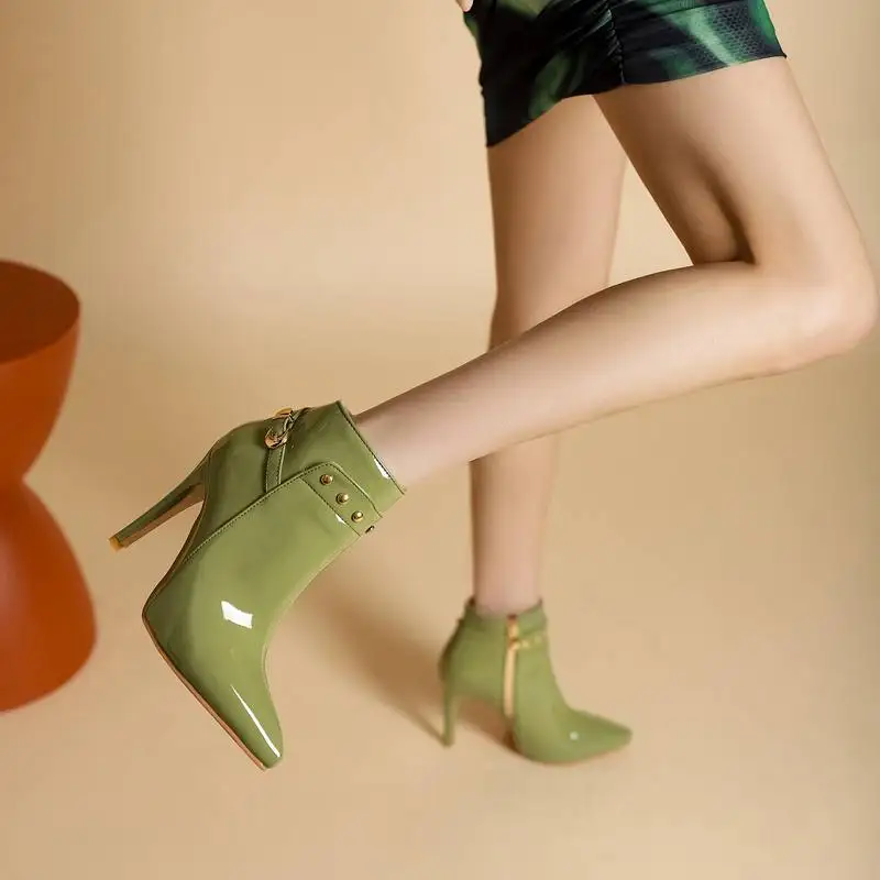 

ORCHALISA/2020 женские ботильоны с острым носком, тонкие высокие каблуки с украшением, абрикосовая пикантная обувь для вечеринок S3961