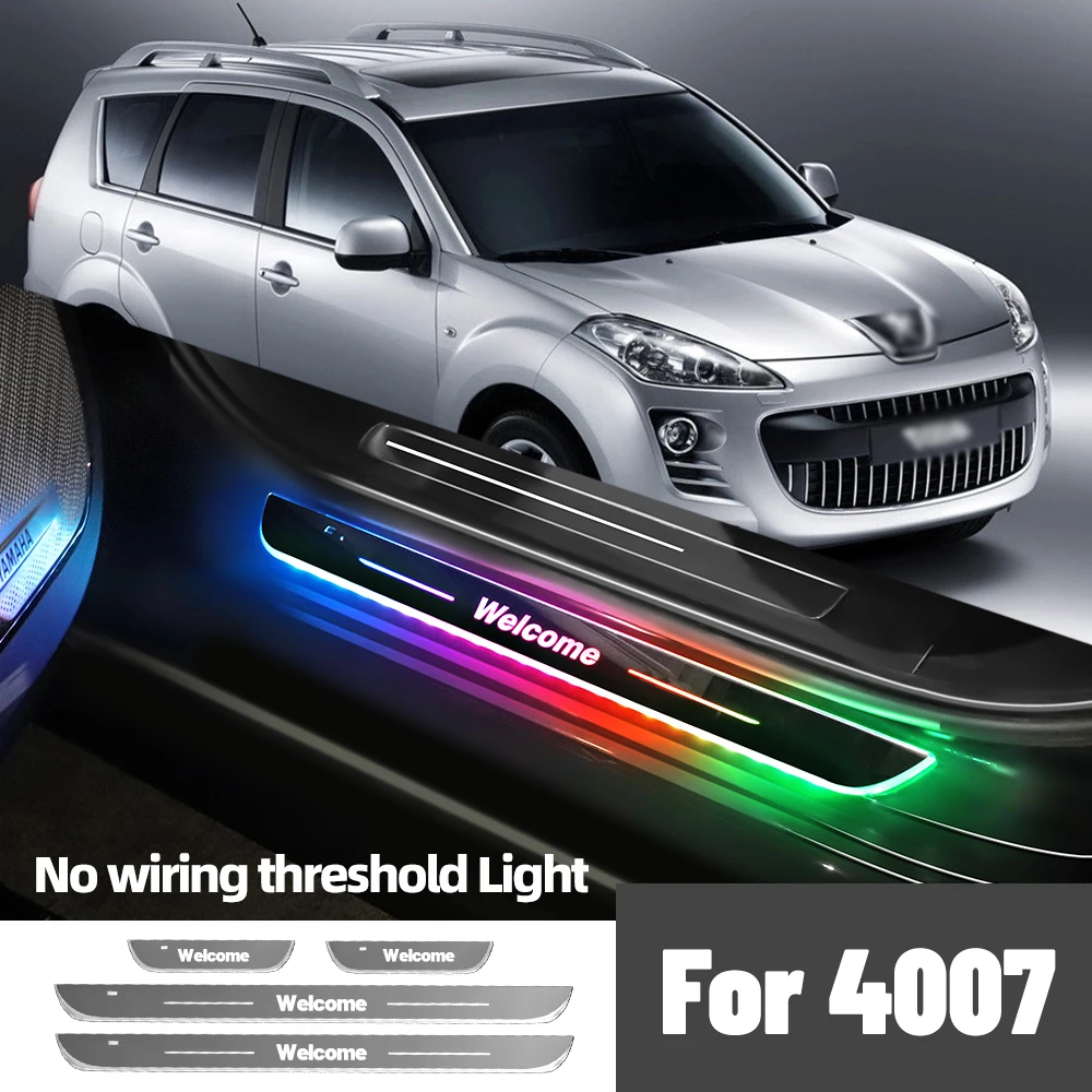 

For Peugeot 4007 2007-2013 2010 2011 2012 Car Door Sill Light Customized Logo LED Welcome Threshold Pedal Lamp Accessories