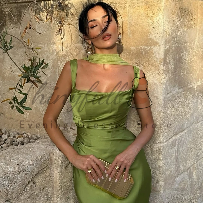 Thinyfull 2026 Maxi Mermaid Prom Evening Dresses Square Collar Corset Back Party Dress Formal Cocktail Prom Gowns Customized