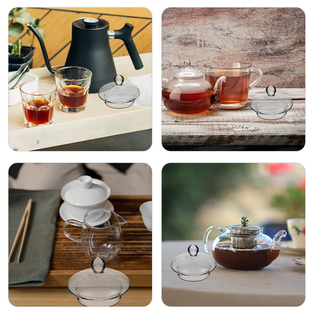 

6Pcs Tea Kettle Lid Glass Transparent Replacement Cover Heat Resistant Clear Teapot Accessory Home Use
