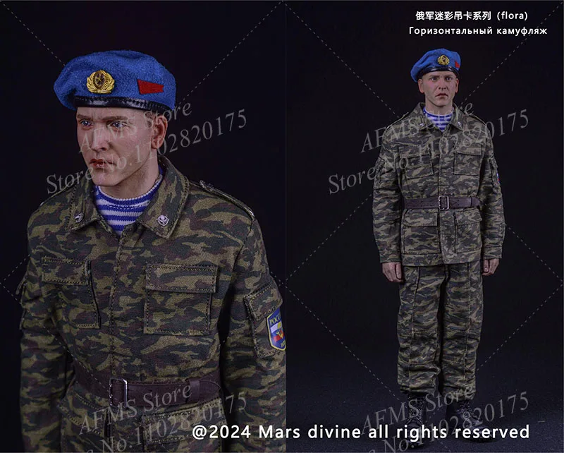 Rosyjski Żołnierz Radziecki 1/6 Mundur Wojskowy Outdoorowy Taktyczny Strój Bojowy Torba Akcesoriów Pasuje do Figurki Akcji 12"