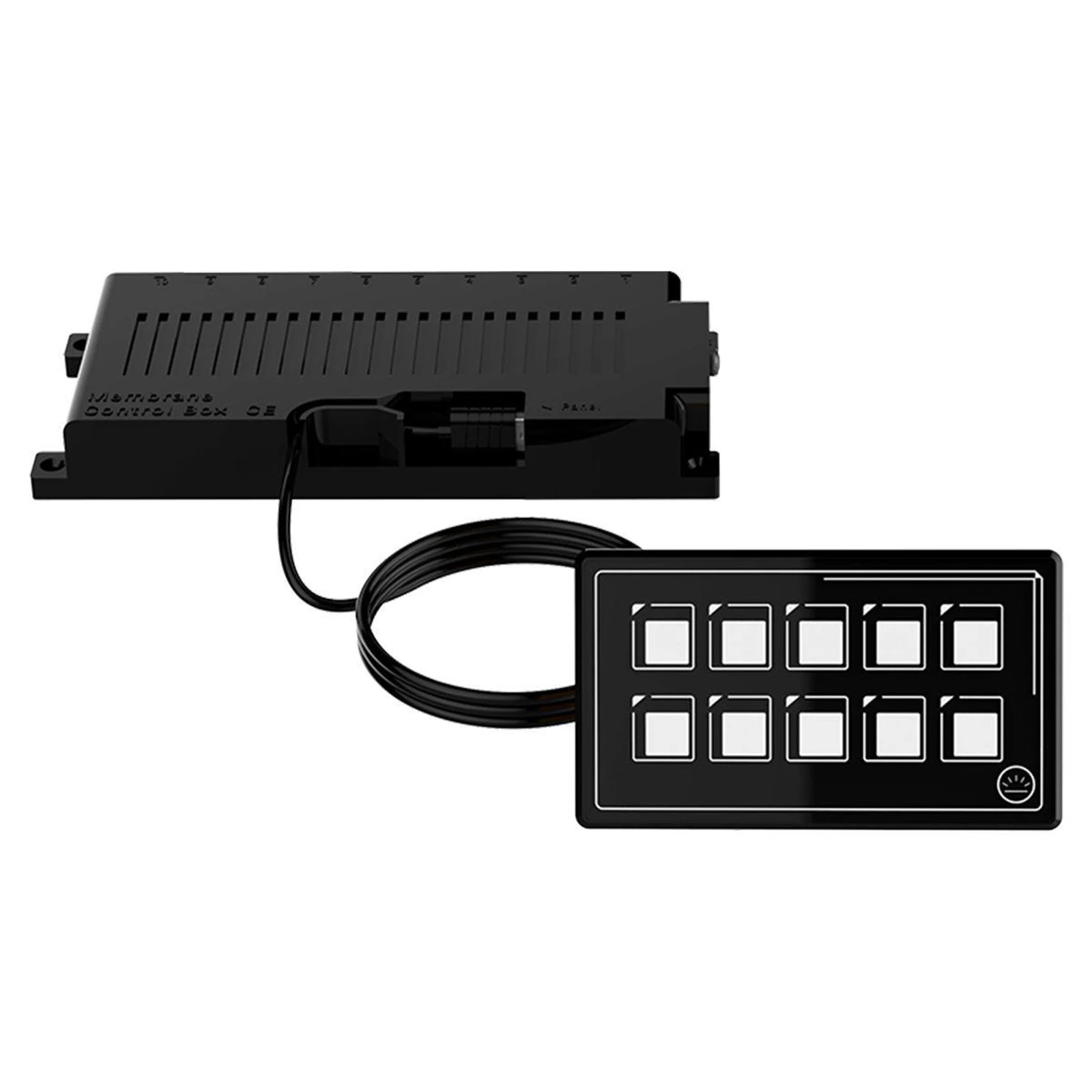 Boat Rocker Switch Panel 10 Gang with LED Indicator for Marine Vehicle Dashboard Control