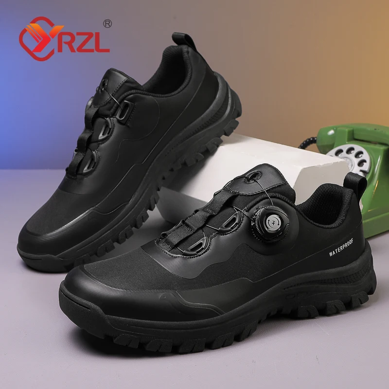 YRZL Men's Trail Running Shoes Lightweight Hiking Shoes Non Slip Outdoor Shoes Breathable Trekking Sneakers for Men Comfortable