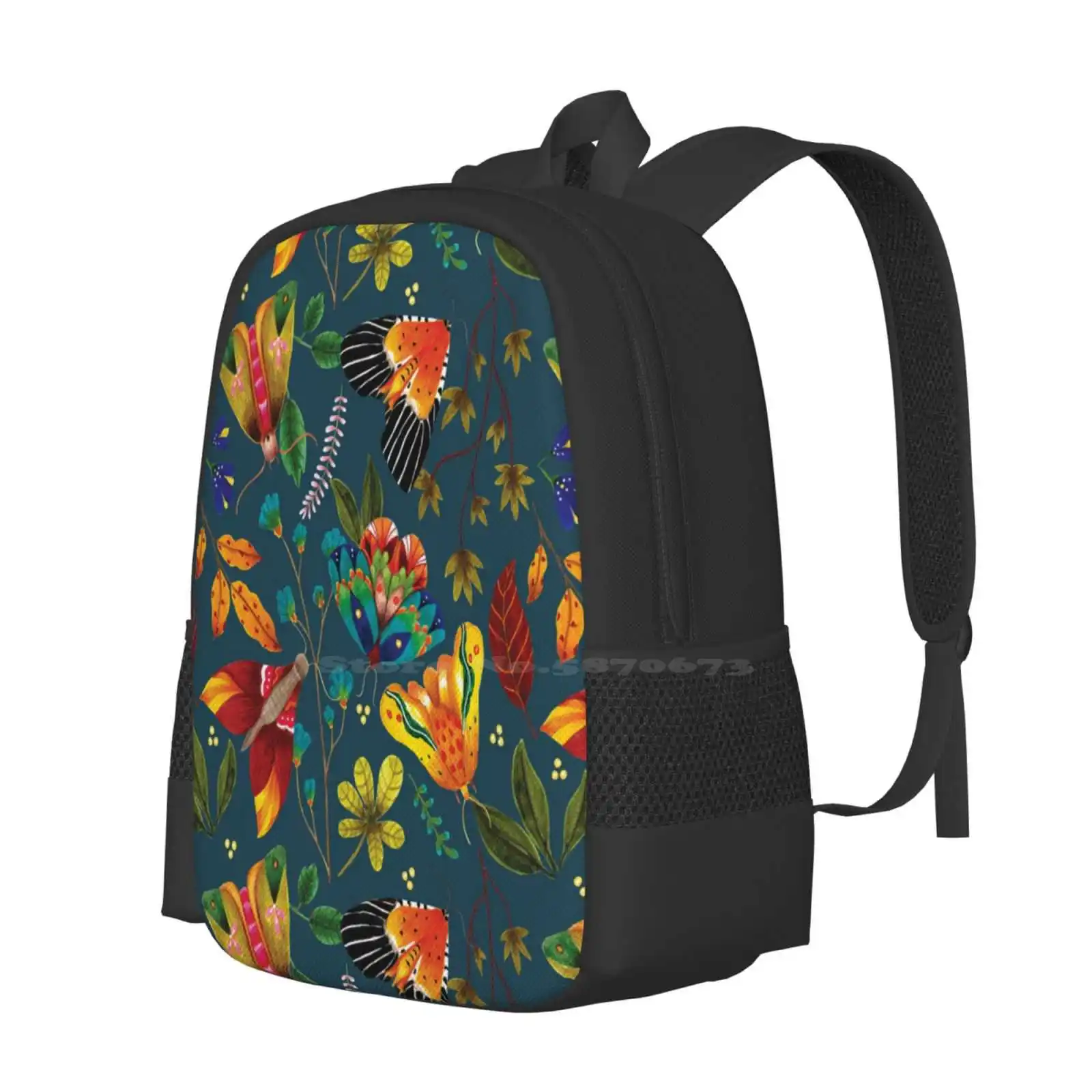 Mariletas-Moths And Butterflies Fashion Pattern Design Travel Laptop School Backpack Bag Butterfly Stikers Insect Nature Flyght