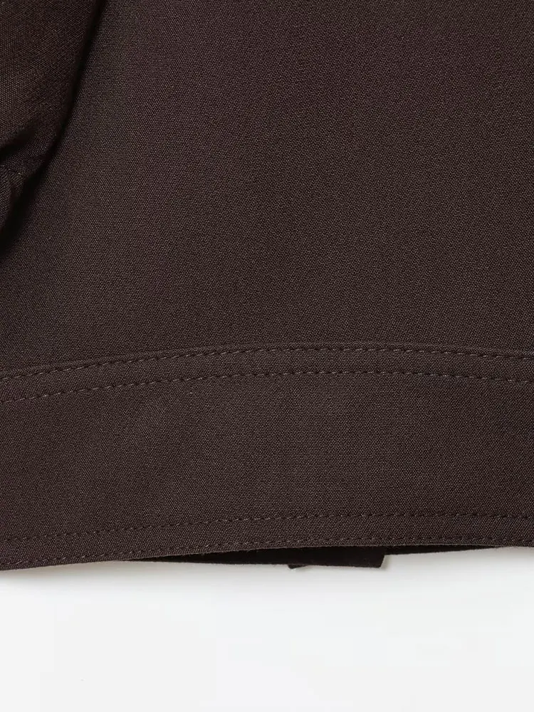 NLZGMSJ المرأة 2025 الخريف الملابس الأنيقة سترة خمر التلبيب طوق سستة كم كامل جيب معطف سيدة ملابس خارجية