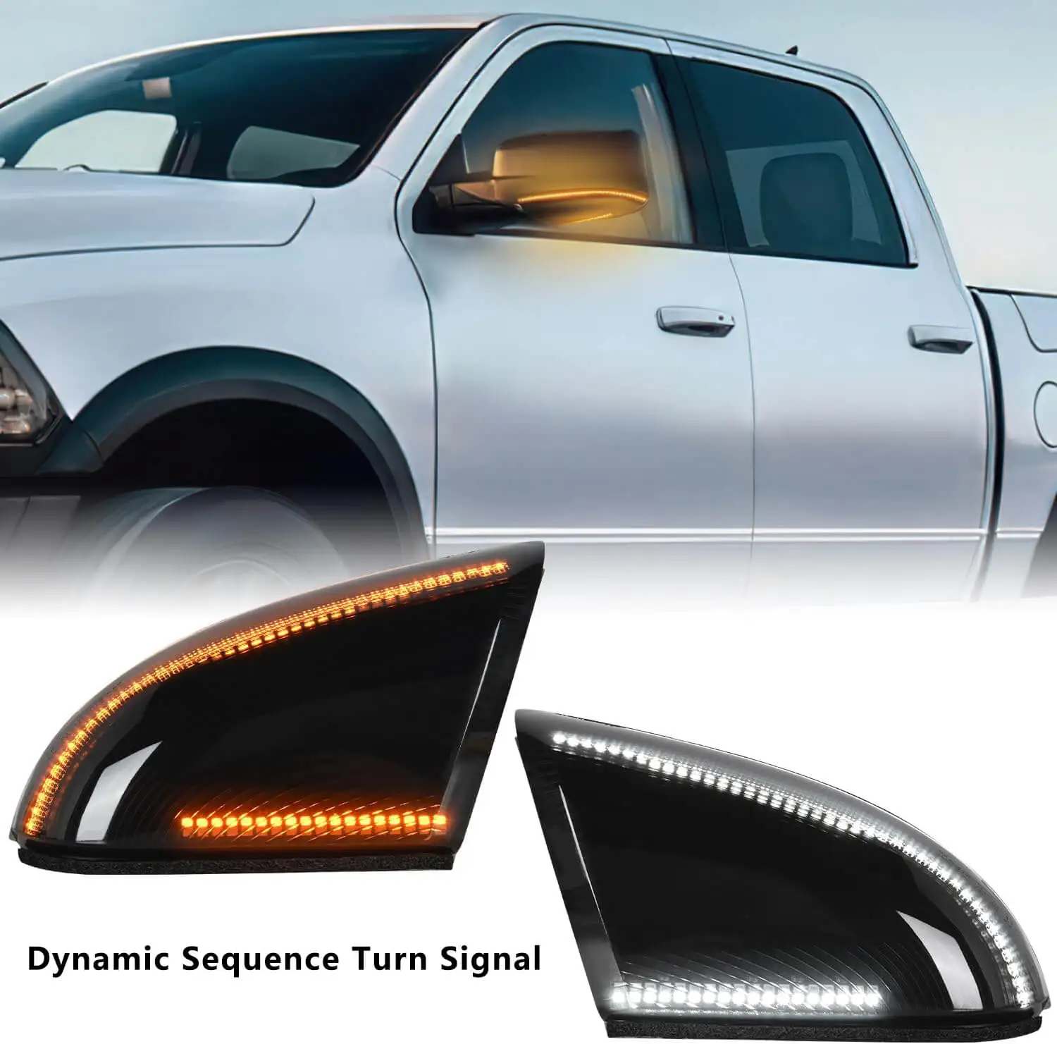 

LED Side Mirror Signal Blinke DRL & Sequence Turn Signal Lamp For Dodge Ram 1500 2500 3500 2010-2018,Ram 1500 classic 2019-2022