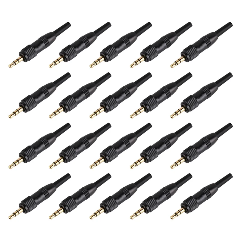 

20 Pcs 3.5mm Stereo Screw Locking Audio Lock Connector for Sennheiser for Sony Nady Audio2000S Mic Spare Plug Adapter