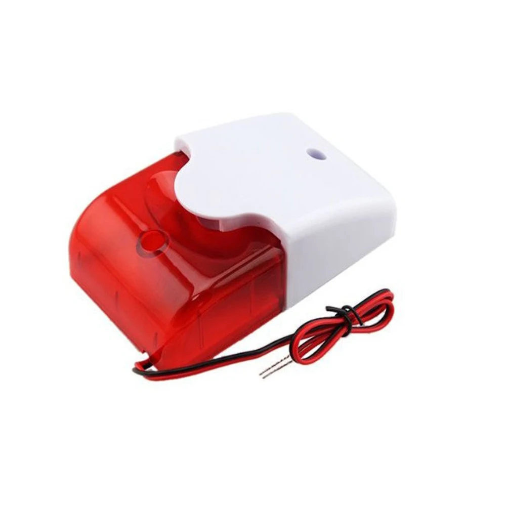 Mini Wired Strobe Siren Durable 5V 12V 24V 220V Sound Alarm Strobe Flashing Red Light Sound Siren Home Security Alarm System