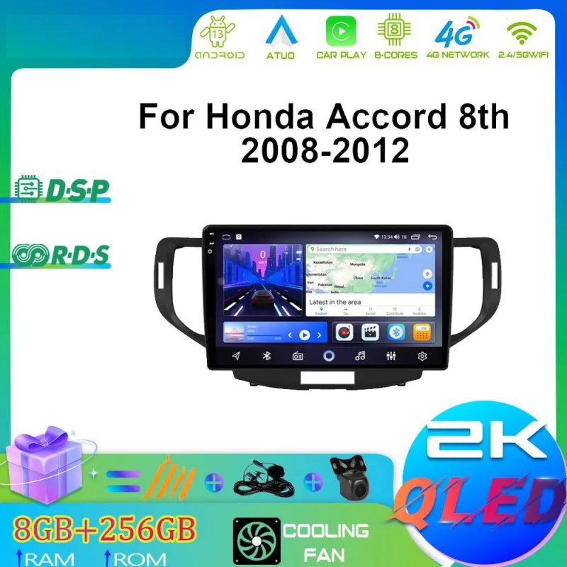 

For Honda Accord 8th 2008 2009-2012 Car Multimedia Player Android Car Player GPS WIFI Carplay 4G Car Radio Navigation Stereo
