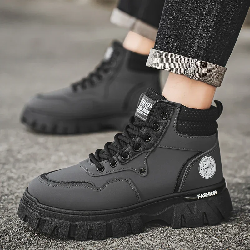 

Men Ankle Boots Mens Casual Shoes Fashion Motorcycle Shoes Work Boots Breathable Comfortale Walking Sneakers Botas Motocross