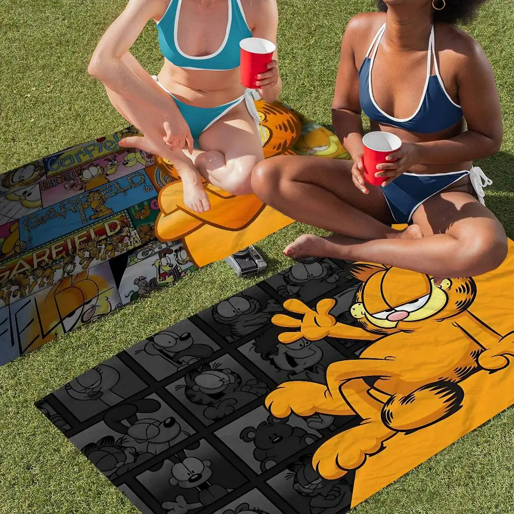 G-Garfields Cute Microfiber Blanket Quick Drying Beach Towels Oversized Printing Super Absorbent Pool Towel Blanket