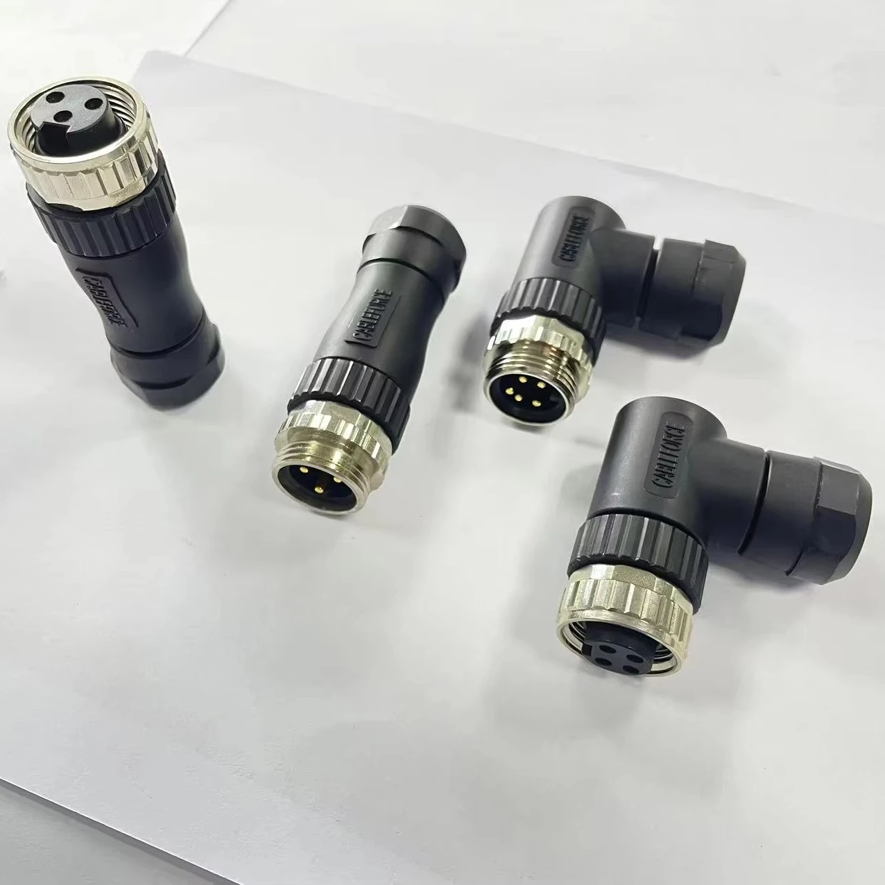 M12 A-Code 5Pin Male Angled Field Wireable Assembly Type Connector, Screw Connection, 4.0-7.0 Mm, Stainless Steel Screw