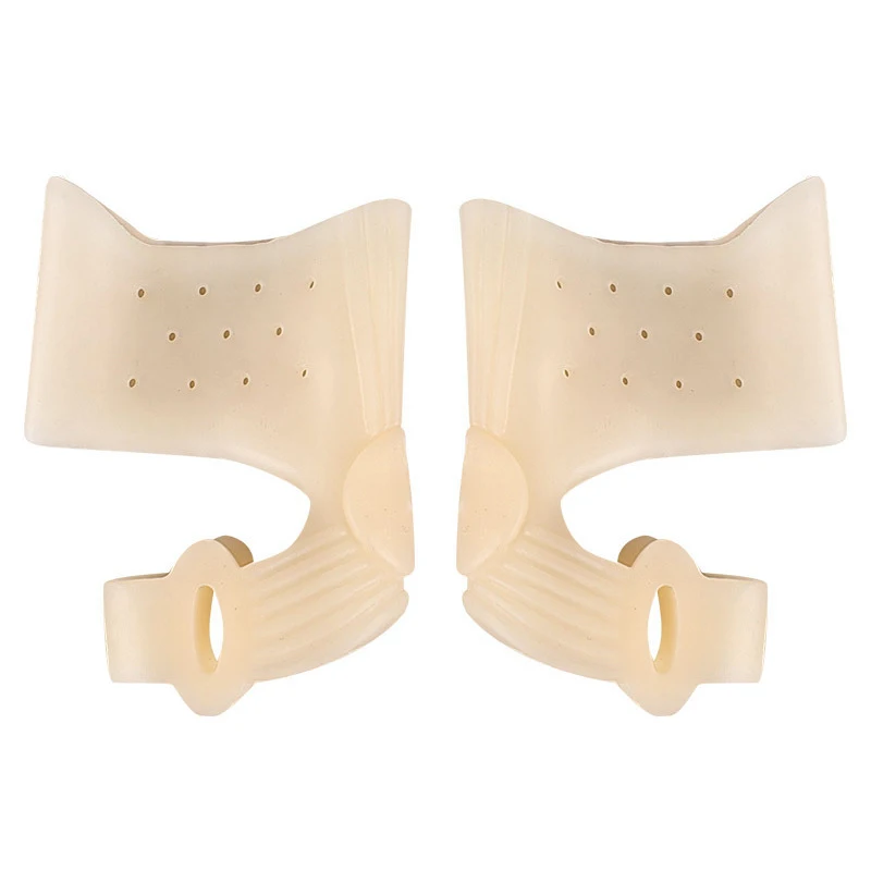 Corretor de valgo de polegar, corretor de valgo de dedo grande, protetor de antepé, separador de dedo do pé, buraco duplo, alisador de joanete, cuidados com os pés, 1 par