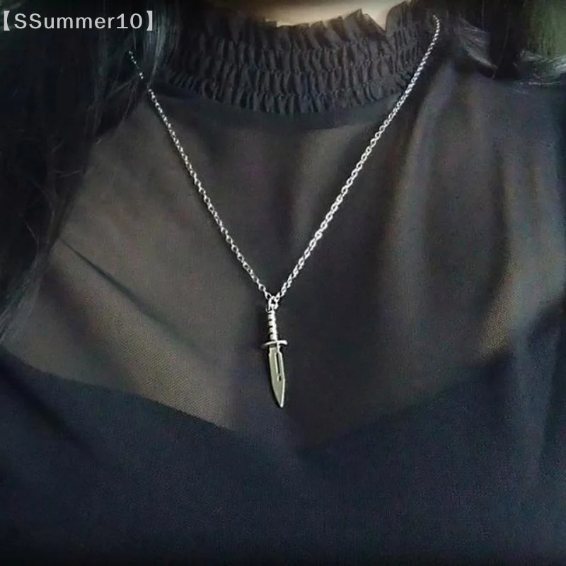 【SSummer10】New Gothic Knife Dagger Pendant Chokers Necklace For Men Women Gril Boy Punk Hip Hop Jewelry Accessories Gift【SS】