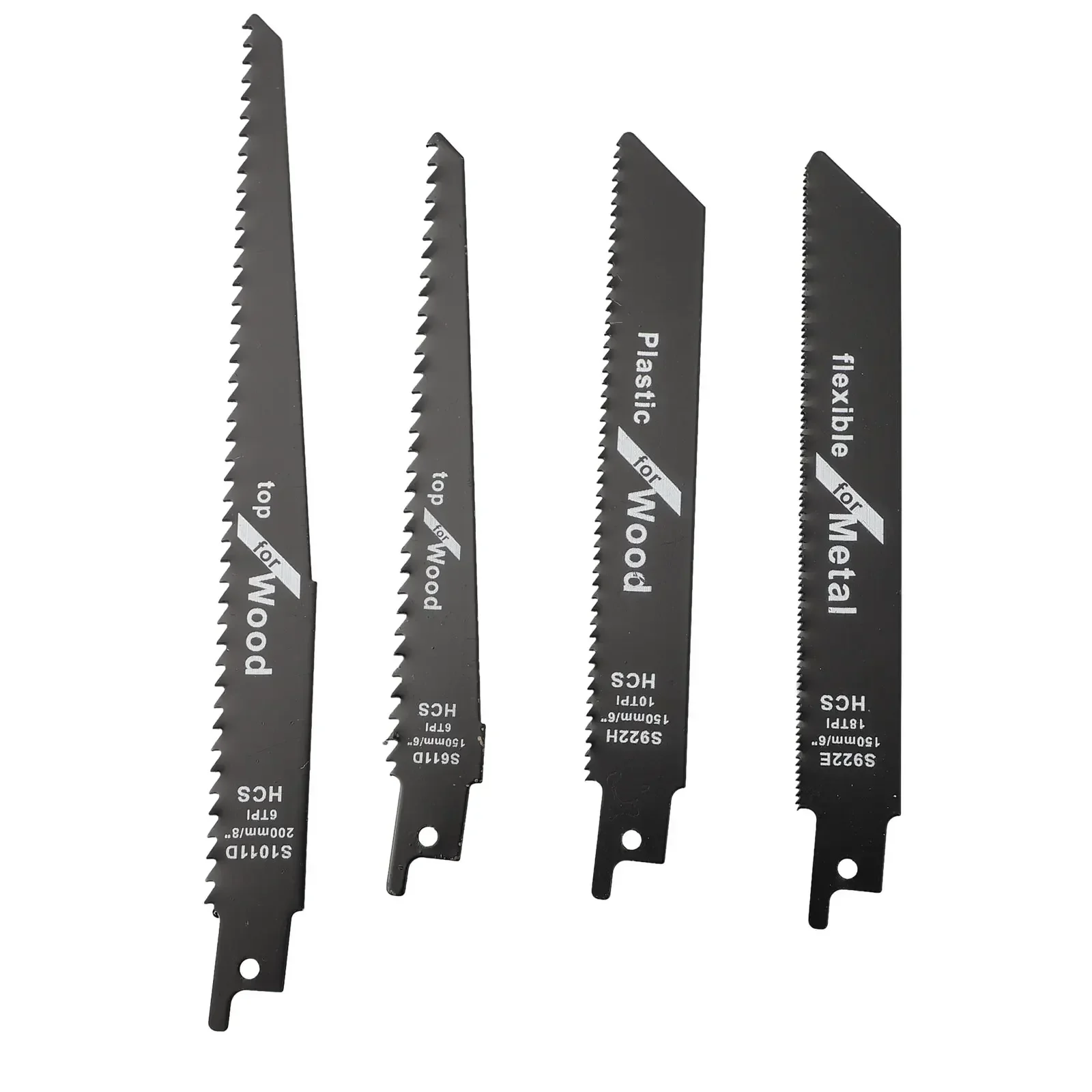 4pcs Reciprocating Saw Blades High Carbon Steel Wood Pruning Saw Blades For Plastic Pipe Cutting Metal Outdoor Cutting