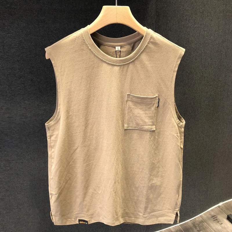 American High Street Retro Casual Sports Vest Men's Summer Outdoor Loose Thin Svel T-irt Youth Faion Sweat Vest