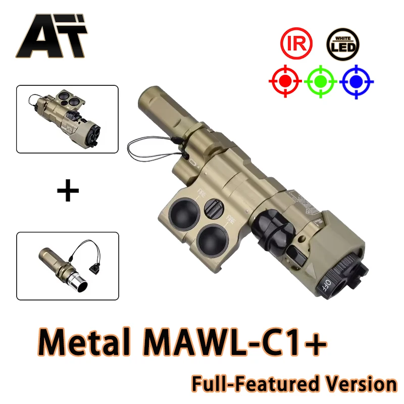 Metal MAWL C1 Upgraded CNC AA Battery Version Green IR Laser Red Dot Ray Tactical Metal Extended Tail Cover Hunting Accessories