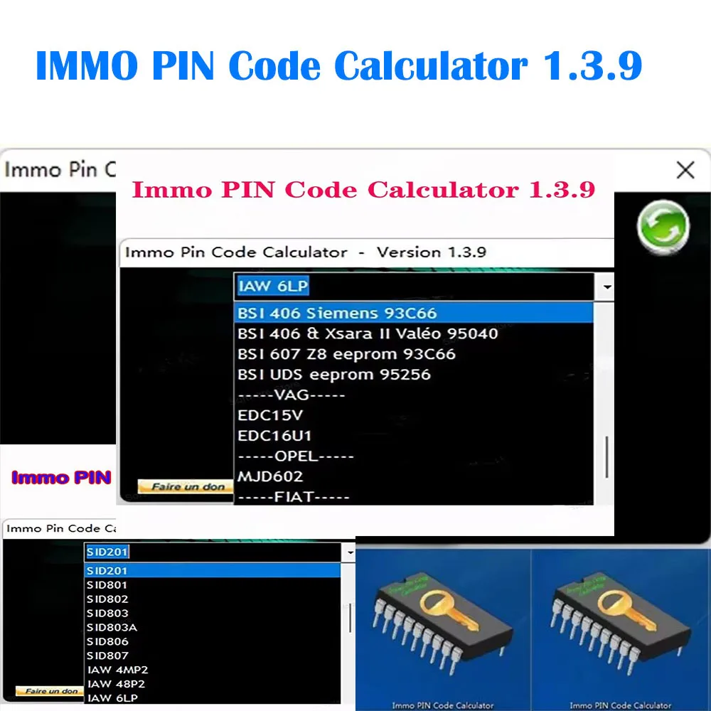 IMMO Pin Code Calculator V1.3.9 Repair equipment Diagnostic software Pin Code Calculator IMMO 1.3.9 obd2 scanner Code reader VC