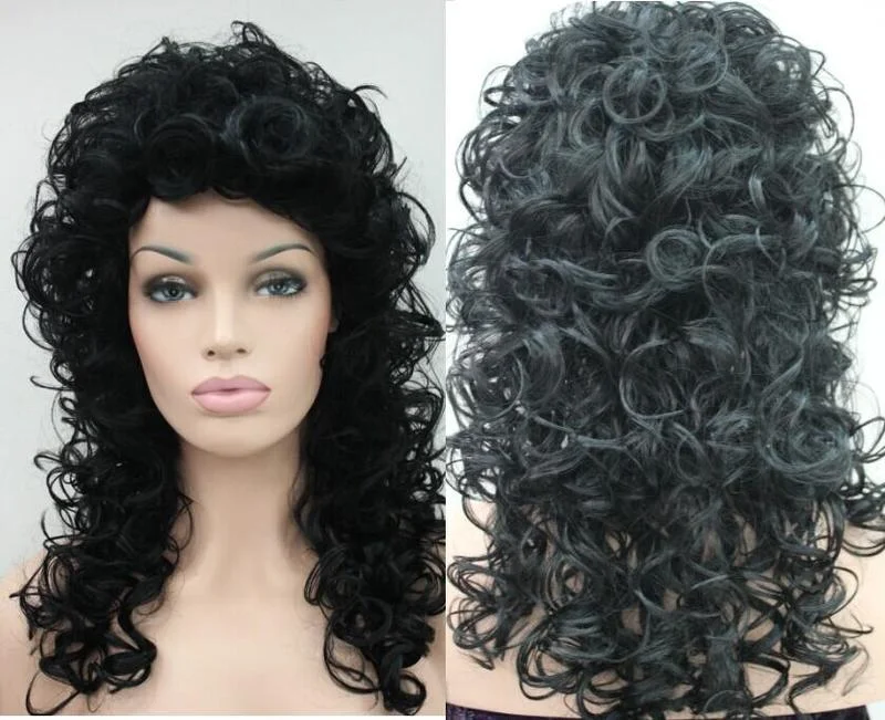 Women Wig Spiral Curls Fluffy Half Full Wig Natural Hair Cosplay Ladies Wigs