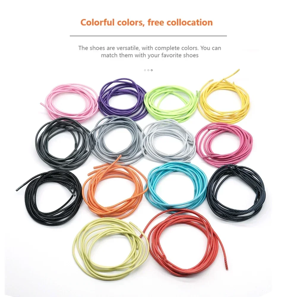 Child Adult Shoes Laces Without Tying Stretching Locks Round Elastic Shoelaces Quick Release Adjustable Shoes Buckle Accessories image 4