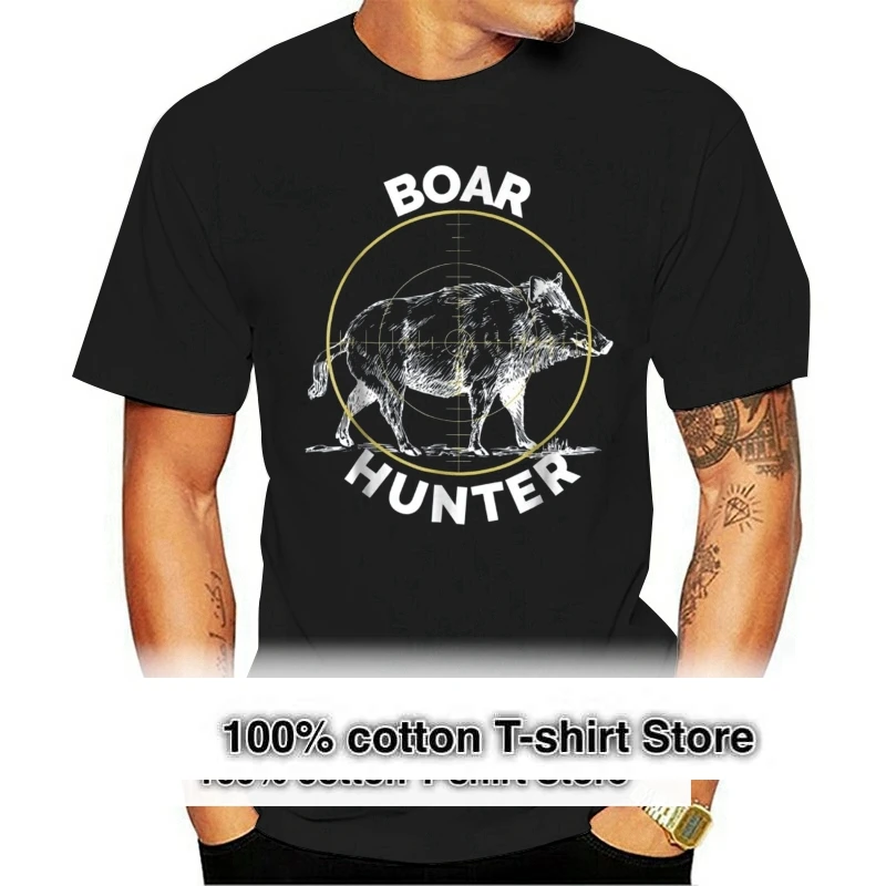 Boar Hunter Hog Hunting Sight T-Shirt Wild Pig Brand New Clothing Mens Fashion Man Cotton Clothing O Neck Tops Tees