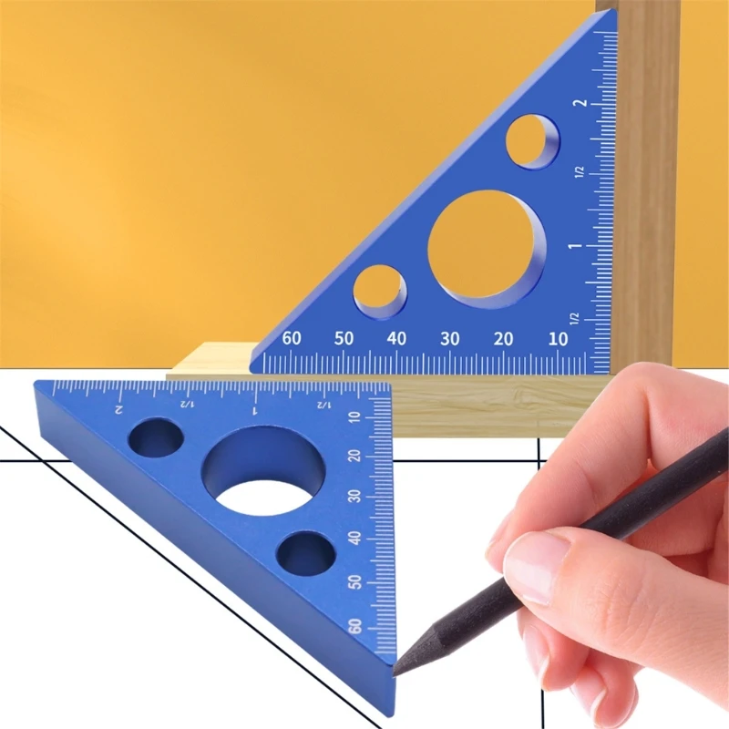 Multifunzione per lavorazione del legno quadrato angoli da 45/90 gradi righello pollici righello metrico 203C