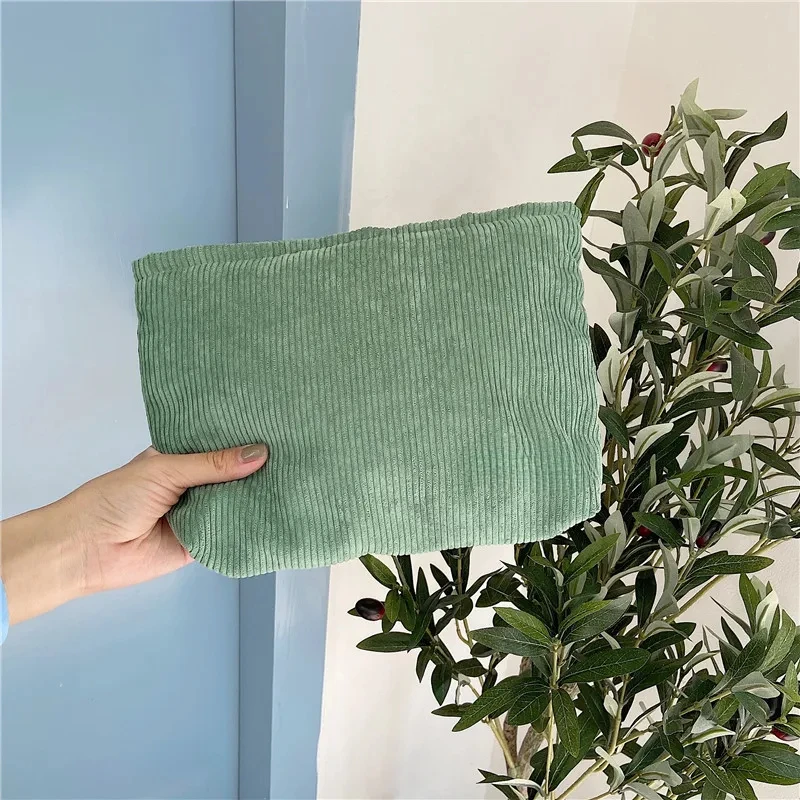 Corduroy Large Capacity Travel Cosmetic Bag Portable Women's Makeup Organizer Zipper Storage Clutch Purses - view 5