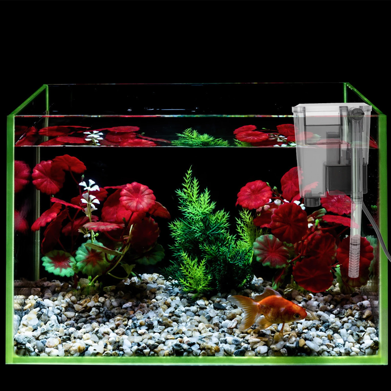 

Submersible Filter Triple Biochemical Fish Tank Filtration Oxygen Pump Adjustable Flow Cylinder Wall Holder Fresh Seawater