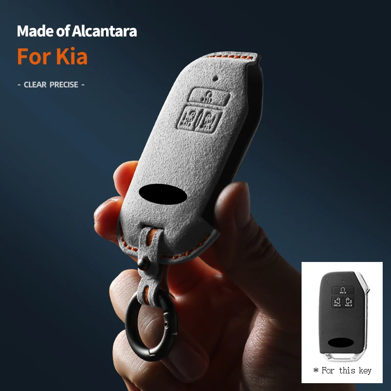 

For Kia 2021 Carnival 2022 K5 K3 K4 Sportage Sedona Carnival Alcantara Car Key Case Keychain Accessories