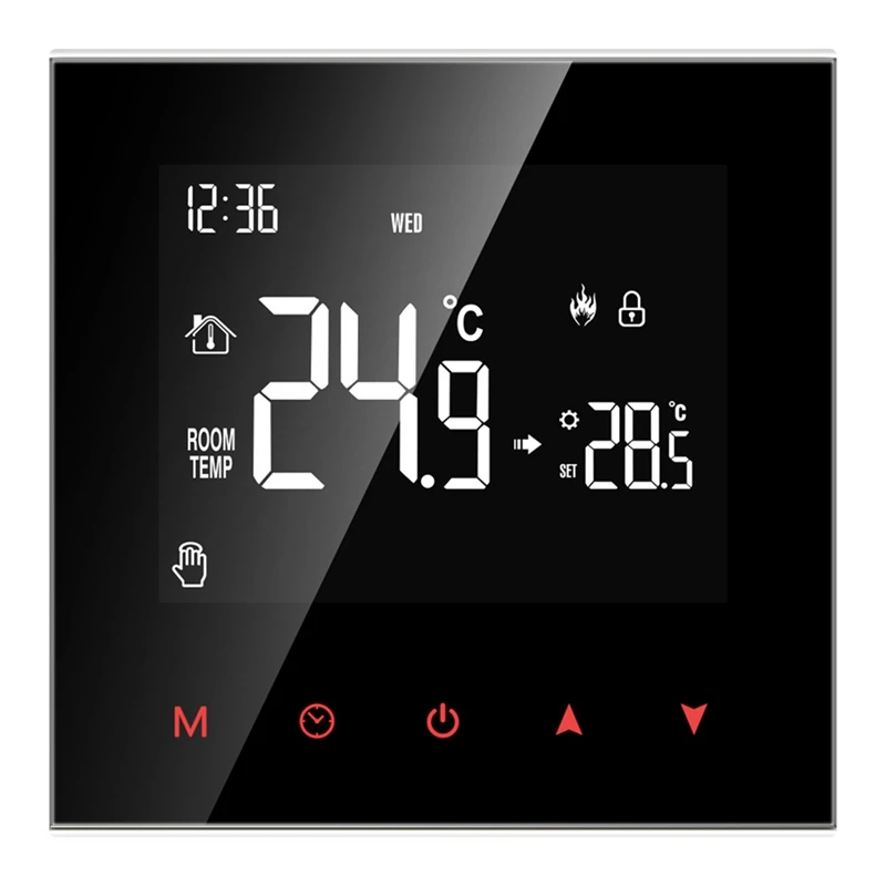 

AT35 LCD Touch Screen Thermostat Temperature Controller, With Build In Sensor Support Al-Exa Google Home