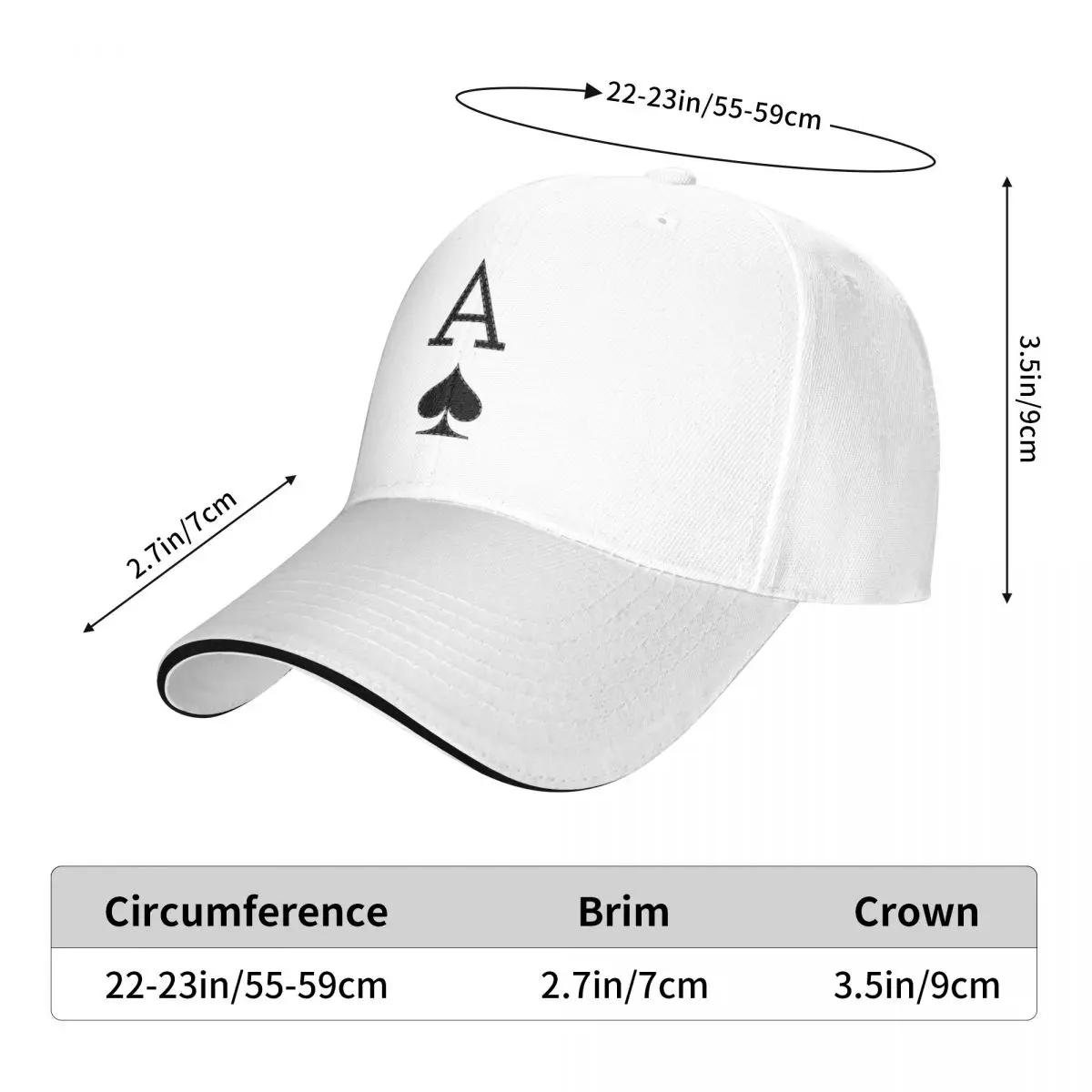 A Spades Card Baseball Cap Poker Print Skate Dropshipping Trucker Hat Summer Vintage Design Men Women Baseball Caps