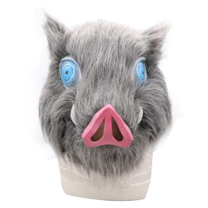 

Anime Demon Slayer Creative Cartoon Mask Pig Head Mouth Pingyi Help Latex Mask Ball Party Pig Head Cover Decorative Supplies