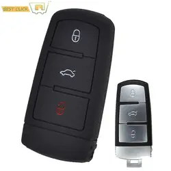 3 Button Silicone Key Fob Case Cover Fit For Vw Volkswagen Cc Passat CC b6 b7 2005 - 2015 Styling Protector Shell Skin Holder