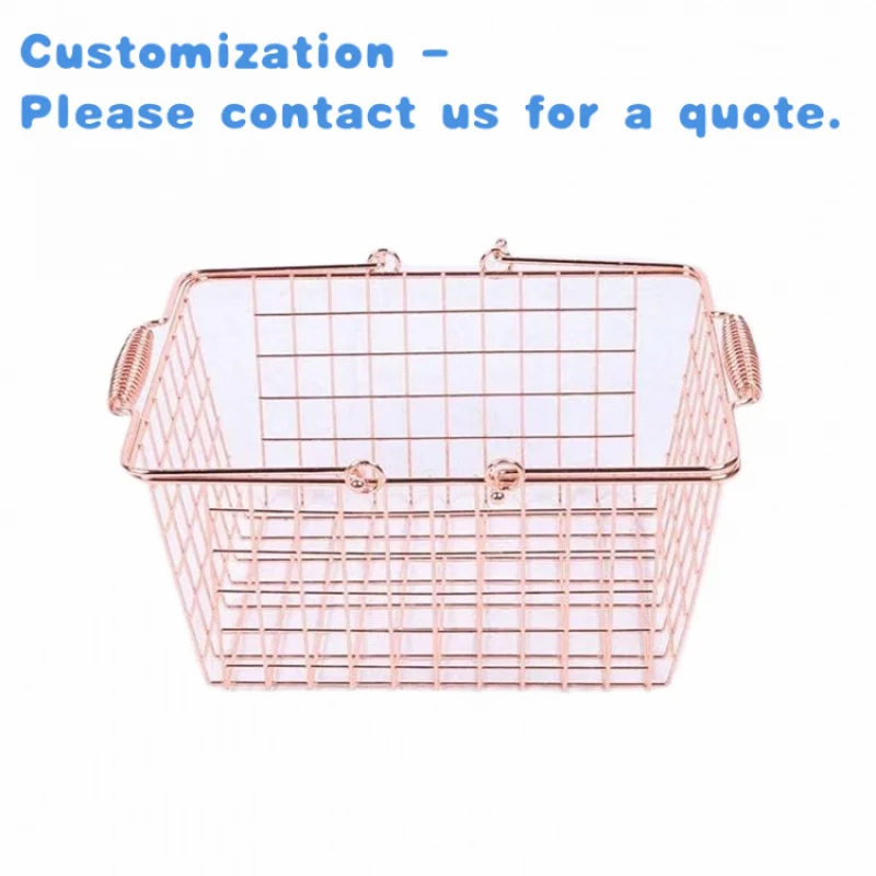 custom.Factory Custom Rose Supermarket Metal Shopping Basket Cosmetic Store Shopping Basket