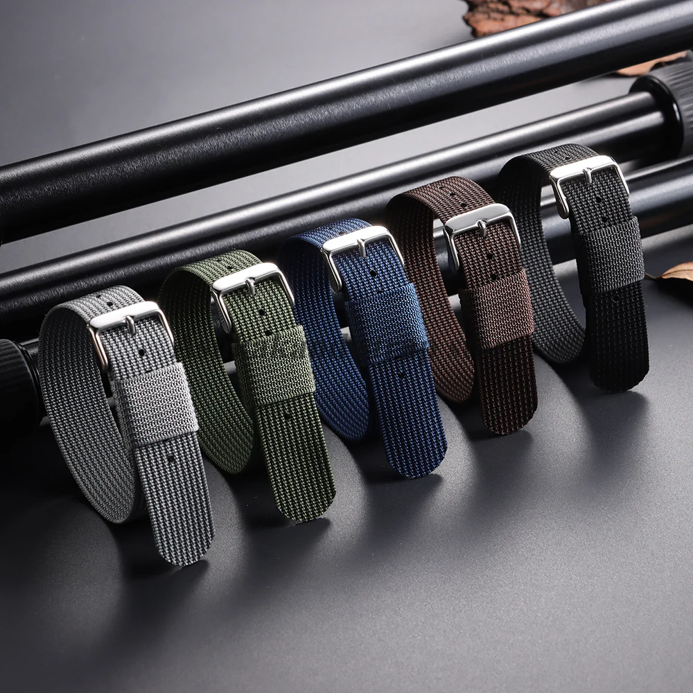 18 مللي متر 20 مللي متر 22 مللي متر أسود أخضر حزام النايلون ل أوميغا سوار الرجال الجيش الرياضة تنفس مضفر حزام (استيك) ساعة أحزمة مقاومة للاهتراء