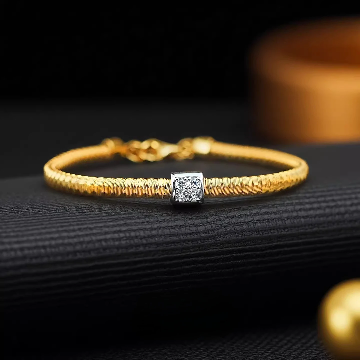 925 silver gold string soft bracelet with Italian gold wire weaving, high-end and fashionable INS style jewelry