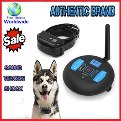 200m Dog Wireless Rechargeable Electric Fence, IP68 Waterproof Beep + Shock Training Mode, Transmitter and Collar Combo