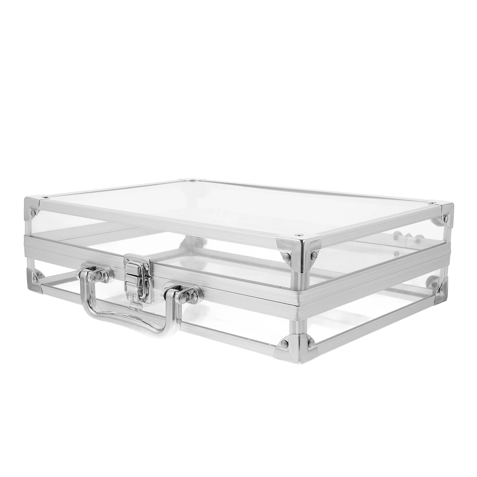 

Aluminum Alloy Case Large Capacity Durable Jewelry Box Transparent Display Portable Suitcase Necklace Holder Storage