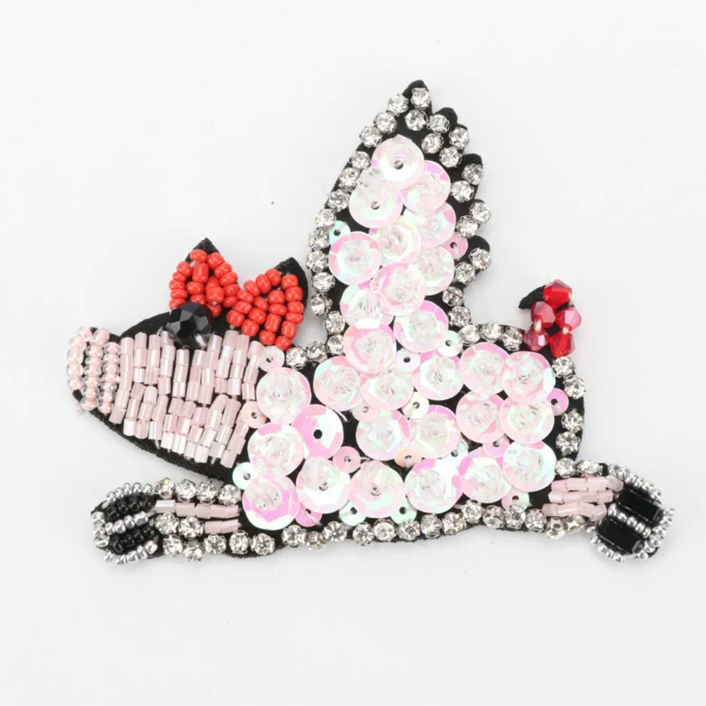 Handmade Beaded Pig Head Clothing Cloth Sticker, Support To Map, Exquisite Patch Sticker, Coat Decorative Sticker